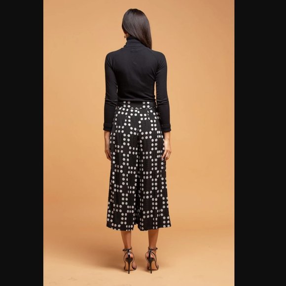 3. Eva Franco Polka Dot Palazzo Pants Tie Belt Waist - Picture 4 of 6